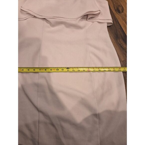 Karl Lagerfeld Paris Double Ruffle Dress Sz 14 Barbiecore Dusty Blush Rose Pink - Picture 9 of 12